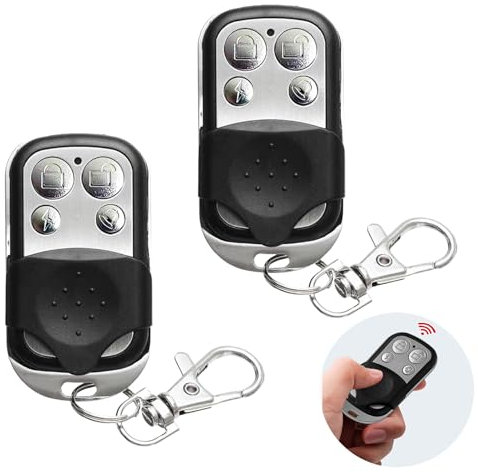 2 Pcs Universal Automatic Gate Remote Control, 433MHz Copy Remote Opener Garage Door Remote Control Fob, Wireless Garage Door Opener Cloning Key Fob with 4 Buttons for Car Garage Door Gate (Set C)