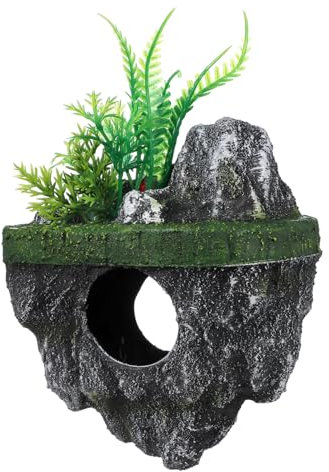 FONDOTIN Floating Stone Aquarium Decoration Artificial Suspended Rock Aquarium Rock Aquarium Decorative Floating Island Tank Rockery Floating Moss Rock Turtle Rocks Fish Cave Hideout Resin