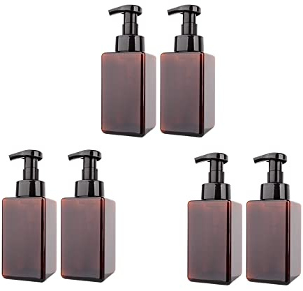 Giwnhvx Confezione da 6 dispenser di sapone in schiuma da 450 ml, ricaricabili, per sapone liquido per le , vuoto, in plastica, colore , 450 ml