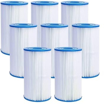 HJKBCLEH Cartuccia Filtro for Piscina di Tipo A O C, Compatibile con Intex, Filtri 29000E/59900 E di Tipo III 58012. Filtri for Piscina Facili da Installare.(8PCS)