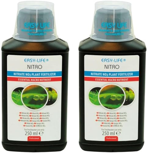 Easy Life Nitro 2er Pack – 2X 250 ml Flüssiger Nitrat-Dünger für Aquarium-Pflanzen, unterstützt gesundes Wachstum, kräftige Blätter, einfache Anwendung, sicher für Fische