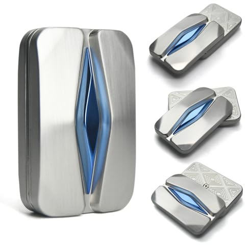 HIDEDC Breakthrough Fidget Slider, Trackless Fidget Slider for Fancy Play, EDC Fidget Toys Adults Sensory Toys Home Office Executive Desk Toy Gift for ADHD/ADD/Autism (Silver/Blue)