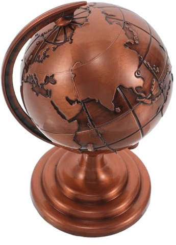 BCOATH Mini-metallkugel für Schreibtisch Dekoratives Weltkugel-Ornament mit Drehbarer Funktion als Tischdeko für Wohnzimmer oder Büro Stabiler Standfuß