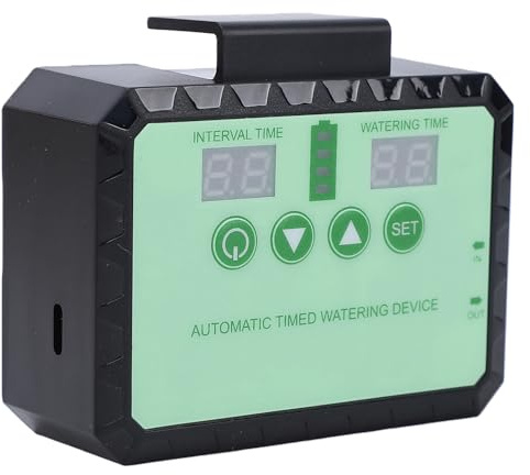 Fockety Système d'irrigation goutte à goutte, pompe à eau solaire, kit d'irrigation automatique avec minuterie, récupérateur d'eau de pluie et buse réglable, arrosage automatique (BLACK)
