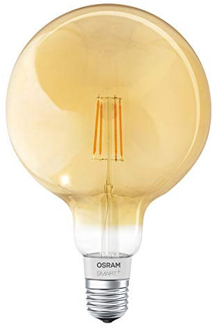 OSRAM SMART+ LED Filament Globe Gold, Bluetooth Lamp with E27 Socket, dimmable, for 50W Light Bulb, warm white