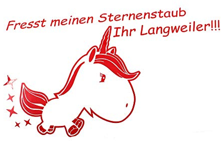 Finest Folia Einhorn Sternenstaub Aufkleber 13x11 cm Fun Sticker Auto Dekor Unicorn (K074 Karminrot)