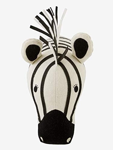 VERTBAUDET Zebrakopf Wanddekoration, Plüsch weiß/schwarz ONE SIZE