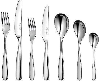 Robert Welch Stanton Bright, 7 Piece Cutlery Place Setting. Made from Stainless Steel. Dishwasher Safe.