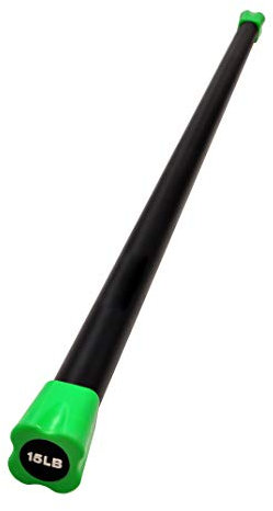 Fitvids Sporzon! Total Body Workout Gewichtete Hantelstange, Legierter Stahl, Gepolsterte Schaumstoff-Oberfläche, Grün