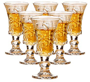 Runde Schnapsgläser, 38 ml, bleifreies Glas, transparent, schwerer Boden, 6er-Set