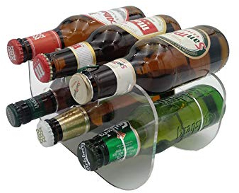 Laserplast Pack 2 Porta Botellas de Cerveza 250 ml. para frigorífico de metacrilato Transparente - Capacidad 6 Botellas 1/5 - Soporte botellines de Cerveza en acrílico (2 Unidades)