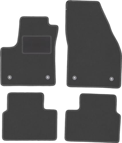 Wielganizator Velours Fußmatten 4-TLG Set passend für Opel Meriva B (2010-2017) | Qualität: CARLUX, passgenau, Graphit/Grau