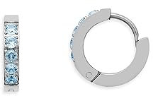 XENOX STEEL Ohrringe X2652 Damen Creolen Edelstahl Silber blau Zirkonia