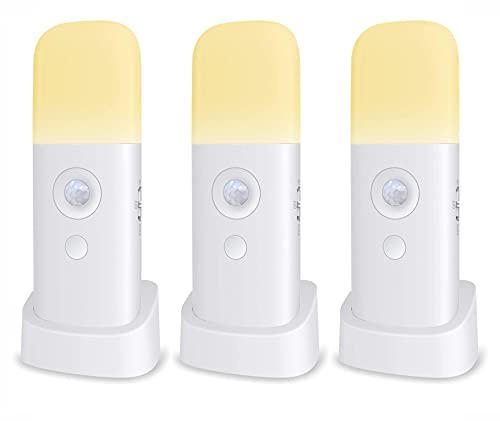 zoeson Kabellose Nachtlicht mit Bewegungsmelder, Wiederaufladbar 2000mah USB Akku, für Schrank, Kleiderschrank, Küche, Treppe, Schlafzimmer (3pcs/pack)