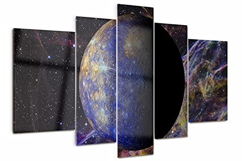 Tulup Glasbild 5 Teile 170x100cm Wandbild Küche & Wohnzimmer Gehärtetem Sicherheitsglas Wandkunst Akrylglas - Merkur