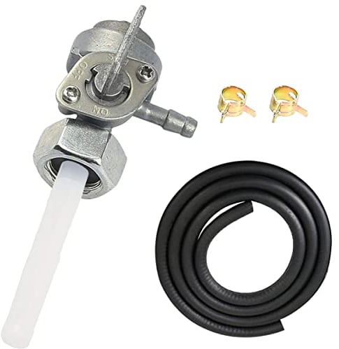 ZAMDOE Gas Tank Fuel Switch Shut Off Valve Pump Petcock for Chinese Gasoline Generator 5.5HP-16HP 168F 163CC 196CC 170F 208CC 211CC 173F 177F 182F 188F 190F, with Fuel Line & Clamps