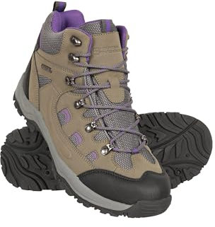 Mountain Warehouse Adventurer Womens Boots - Waterproof Rain Boots, Synthetic & Textile Walking Shoes - For Spring Summer, Hiking & Trekking Grey Adult Shoe Size 4