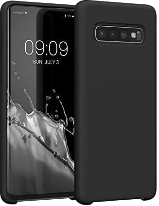 kwmobile Hülle kompatibel mit Samsung Galaxy S10 Hülle - Silikon Handy Case - Handyhülle weiche Oberfläche - kabelloses Laden - Schwarz