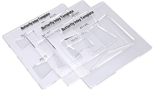Woodworking Router Template, Butterfly Inlay Template Kit Transparent Splicing Etched Markings Guide to Create for Wood Furniture