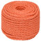 vidaXL Arbeitsseil Bodenarbeitsseil Arbeitsleine Mehrzweckleine Seil Bootsleine Allzweckseil Schnur Tau Leine Gedreht Orange 10mm 50m Polypropylen
