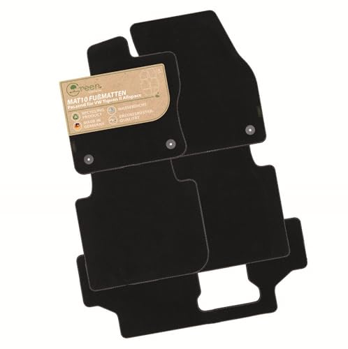 MAT10 Green Edition – Auto-Fußmatten passend für VW Tiguan 2 Allspace (BJ 09/2017-02/2025, Typ BW2) | nachhaltiges Velours | Automatten-Set, 5-teilig | Made in Germany, Erstausrüsterqualität
