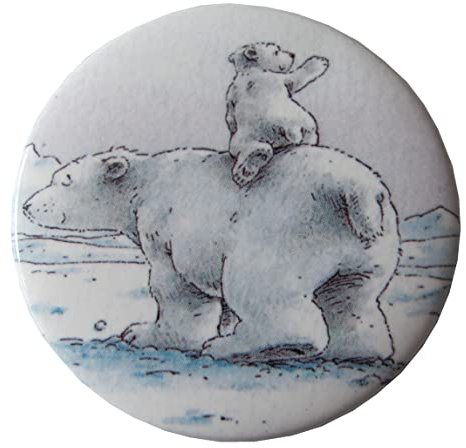 Button - Kleiner Eisbär - 5,5 cm - Motiv 1
