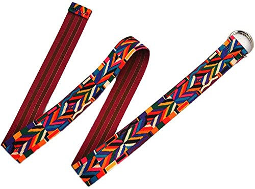 Vepoty Damen Gürtel Lässiger Segeltuchgürtel Ethnischer Stil Langer Bund Mode Lässiger Gürtel mit Doppel-D-Ring Einfacher Taillengürtel