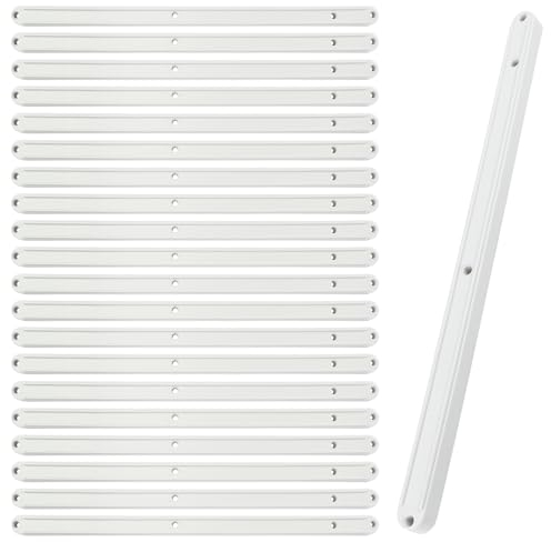 10 Pair Drawer Runners, Length 296mm Thickness 13mm Replacement Draw Runners Plastic Drawer Slides Kitchen Cupboard Drawer Rails for Width 17mm and Above Grooved Drawers Home Kitchen Bedroom (White)