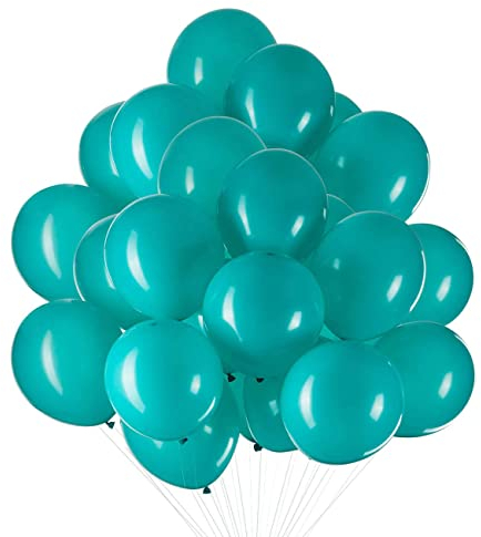 100 Stück 12 Zoll Luftballons Türkis,Tiffany Blau Latex Helium Ballons für Geburtstag,Hochzeit Party Dekoration