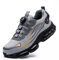 Gugifcto Sicherheitsschuhe Arbeitsschuhe Herren Damen Leicht Sportlich Atmungsaktiv Schnellverschluss Stahlkappen Anti-Smashing Mode Schutzschuhe Grey 40 EU