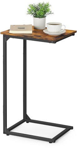 C-förmiger Beistelltisch für Couch, hoher schlanker Beistelltisch für Sofa und Bett, verstellbare Höhe & Metallrahmen, Couchtisch Couchtisch Nachttisch für Wohnzimmer, Schlafzimmer (Braun, Höhe 70cm)