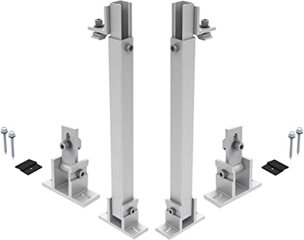 TRANGO ST-0009 Vario verstellbare ALU Solarmodul Halterung ausziehbar bis 122cm lang, Solarpanel Befestigung für Flachdach, Wand, Boot, Wohnmobil, Universal-Aufstelle stufenlos Neigungswinkel 30°-60°