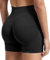 ZAAYO Damen Sport Shorts Hidden Scrunch Workout Auswirkungen Short 4.5 Scrunch Butt Lifting Gym Short Nahtlose Booty Biker Shorts Schwarz M