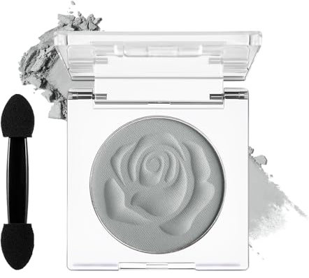 DE'LANCI Single Grau Lidschatten,Hellgrau Matte Lidschatten Make-up,Wasserfester Grau Lidschatten Gut Pigmentiert,Grundlegender Lidschatten Hohe Haltbarkeit,Wasteland-Punk-Make-up,Vegan #03