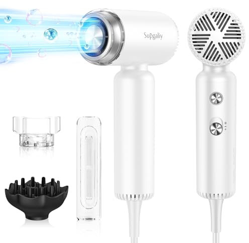 Reisefön mit Diffusor Leicht Klein 1500W, Supgaliy Mini Ionen Föhn(290G Superleicht,2 Modellierzubehör, 4 Temperaturstufen, 2 Luftgeschwindigkeiten) Haarföhn Hair Dryer