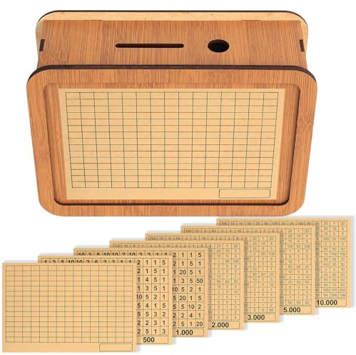 8 Blatt Aufkleber für Spardose Holz, Stickers Sparbüchse Aufkleber, Sparbox Stickers für Holz Spardose mit Zähler, Aufkleber für Sparschwein Geldbank Stickers, Sparziel 500 1000 2000 300 5000 1000