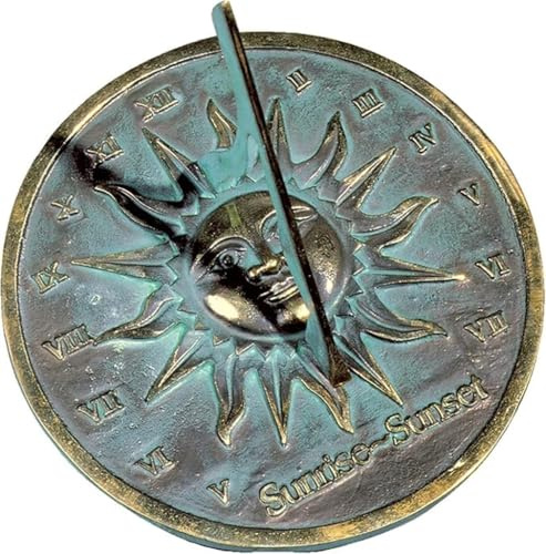 ANTIQUEMEDIEVAL Messing-Sonnenaufgang/Sonnenuntergang Sonnenuhr Gartendekoration Ornamente