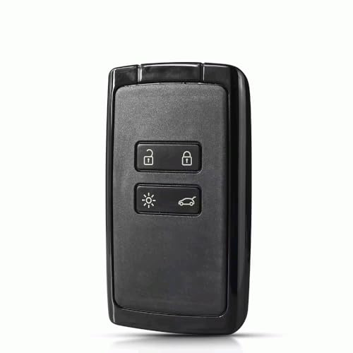 AUTOZOCO Carcasa Mando Llave del Coche 4 Botones, Funda de Llave de 4 Botones, Compatible con Renault Kadjar, Megane 4, Espace 5, Clio 5, Koleos 2, Captur 2, Talisman, Scénic 4, Duster, Negro