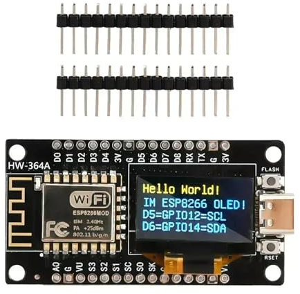 SUIOPPYUW WiFi Entwicklungsplatine mit ESP8266 Chip und OLED Display unterstützt mehrere Programmiermodi, PCB TYPE C/Micro Schnittstelle, ESP8266 V3 (TYP C)