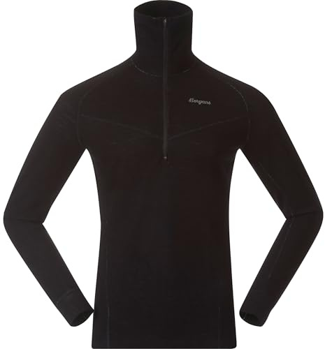 Bergans Herren Inner:Dual Merino Half Zip Longsleeve, Black, L