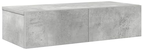 vidaXL Wandregal mit Schubladen Betongrau 60x26,5x15cm Holzwerkstoff, Wandregal, Wandschrank, Schweberegal, Wandregal mit Schubladen, Wandablage