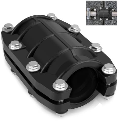 XDENGP Pipe Repair Clamp 2 inch, Water Pipe Leak Repair Clamp, Pipe Repair Kit for Plastic and Metal Pipes, Leak Stopper with Anti-Impact, Suitable for Pipes 51MM OD