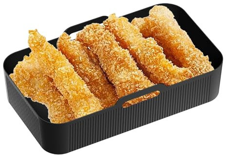 Olla para freidora de aire de silicona, fundas rectangulares para freidora de aire - Fundas para cestas de ollas cuadradas para freidora de aire - Bandeja de horno reutilizable para asados