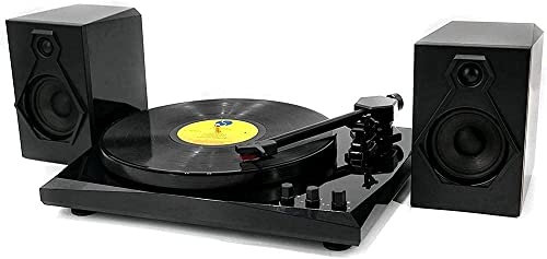 JFNHUTL Grammofono, Giradischi fonografico, Giradischi con 2 Altoparlanti Stereo Separati, Giradischi Wireless Bluetooth, Sistema HiFi, Giradischi