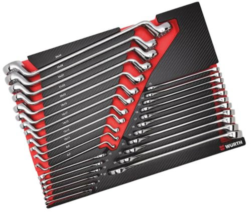 Würth Zebra Ringschlüsselsatz 29 Teile Ringmaulschlüssel tief gekröpft Schaumeinlage Werkstattwagen 0965905927 ORSY SYSTEM-SORTIMENT 8.4.1