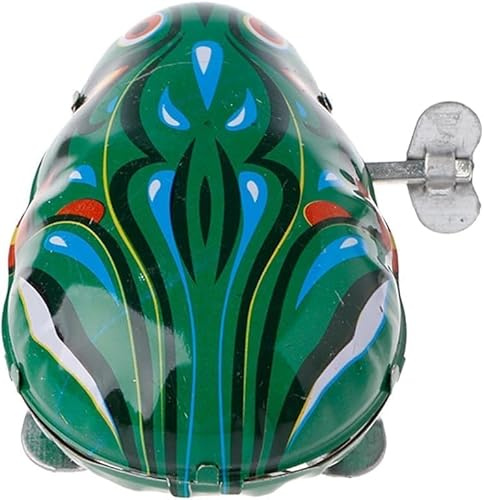 ZGLUZP Green Metal Wind-Up Jumping Frog Clock Movement Tin Kit Kids Funny Game Vintage,Novelty and Gag Kits,Spring and Wind-up Kits