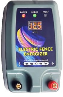10KM Clôture électrique, 12V Electrificateur Cloture Electrique pour Bétail Animaux Élevage Ferme Électrique Contrôleur, Protection Parfaite pour Les Pâturages