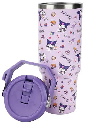 Kuromi Purple All-Over Print 40 Oz Stainless Steel Tumbler With Handle