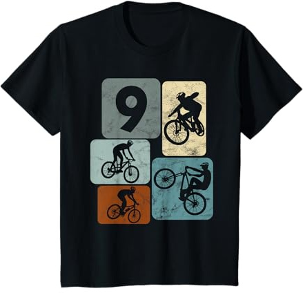 Kinder 9 Jahre Jungs Radfahrer 9. Geburtstag Fahrrad Mountainbike T-Shirt