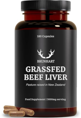 Pasture Raised Beef Liver 180 Capsules | 3000mg Per Serving | 100% Pure Grass Fed No Fillers | Lab Tested For Safety | No Additives or Preservatives | Nutrient Rich Freeze Dried
